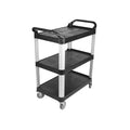 3 level black cart with wheels, Utility Carts, SIZE, Small / 400 Lbs / 33 Inch L X 17 Inch W X 37 Inch H, MATERIAL HANDLING, SERVICE-UTILITY CARTS, Best Seller, 5001