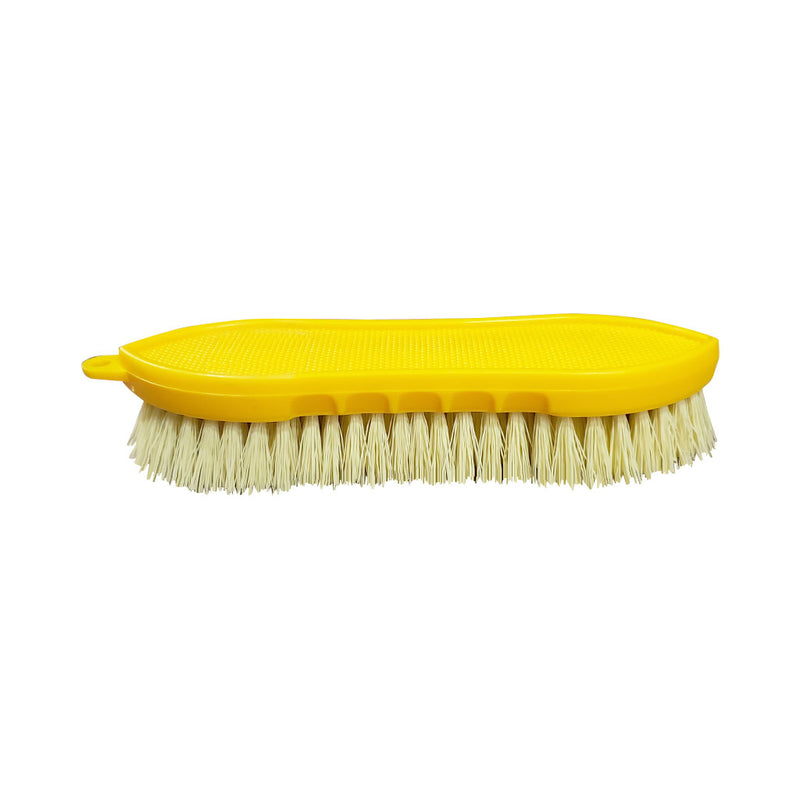 yellow brush head with yellow brissels, 9 Inch Pointed Poly Bristle Scrub Brush, GENERAL CLEANING, BRUSHES, 3620