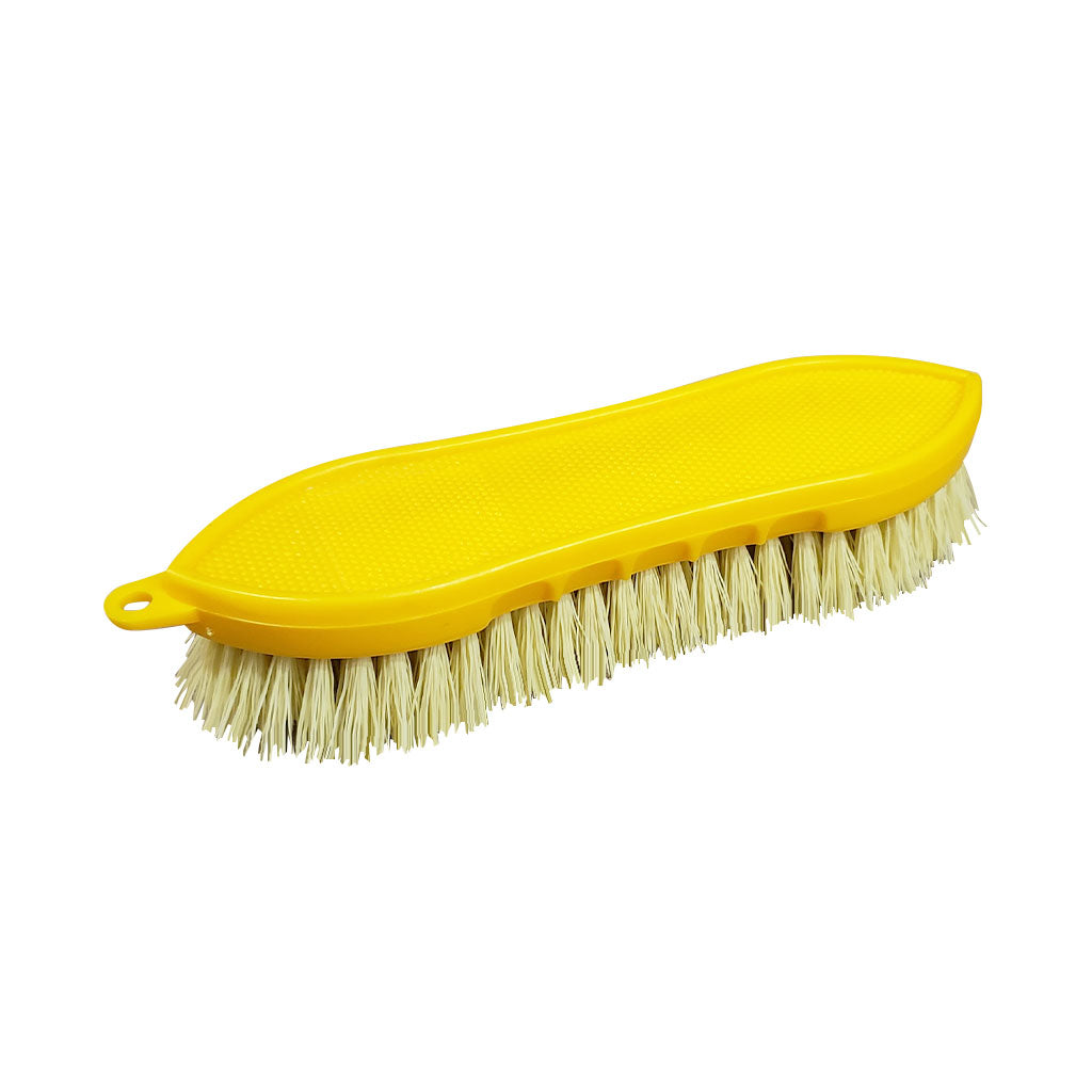 yellow brush head with yellow brissels, 9 Inch Pointed Poly Bristle Scrub Brush, GENERAL CLEANING, BRUSHES, 3620