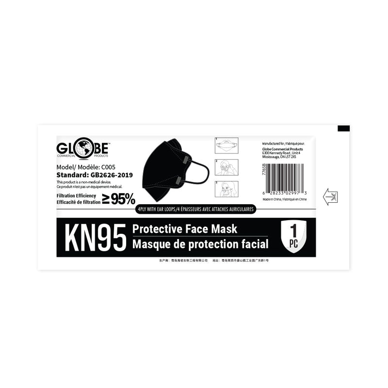 KN95 Formfitting Mask, COLOR, Black, Package, 20 Boxes of 20, PPE-PERSONAL PROTECTIVE EQUIPMENT, MASKS, NEW, COVID ESSENTIALS, 7765B