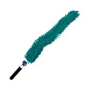 green duster with thick noodle strands with bendable frame and back handle with blue lock, Chenille Microfiber High Duster Sleeve, RELATED, Chenille Microfiber Duster, MICROFIBER, MICROFIBER DUSTERS, 4030