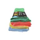 assorted pack yellow, blue, green, red, 16 Inch X 16 Inch 240 Gsm Assorted Retail Microfiber Cloths, Package, 12 Pack, MICROFIBER, CLOTHS, NEW, 3199