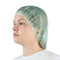 woman wearing green hairnet, Bouffant Cap/Hairnet, COLOR, Green, Package, 10 Packs of 100, PPE-PERSONAL PROTECTIVE EQUIPMENT, HAIR NETS, COVID ESSENTIALS, 7732G
