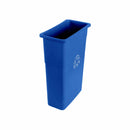 rectangular blue garbage bin, 25 Gallon Slim Container, COLOR, Blue, WASTE, SLIM CONTAINERS & LIDS, 9513