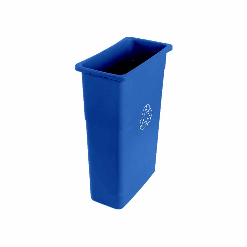 rectangular blue garbage bin, 25 Gallon Slim Container, COLOR, Blue, WASTE, SLIM CONTAINERS & LIDS, 9513