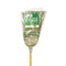 natural corn broom brush packaged with 2 silver wire and 2 blue strings with wooden handle with green globe packaing, Lobby Corn Broom, 3 String, FLOOR CLEANING, CORN BROOMS, 4004