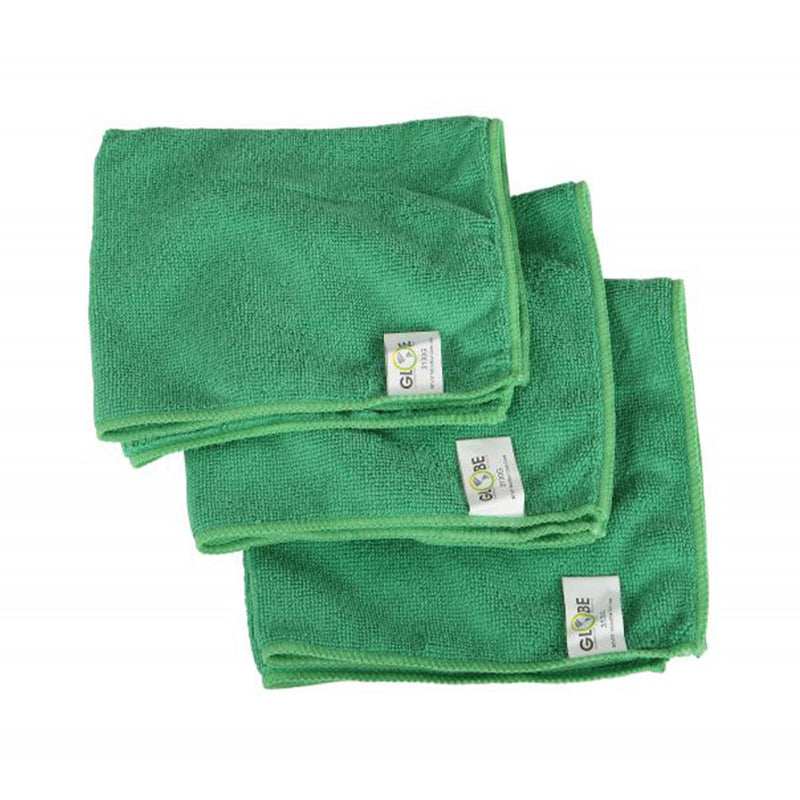 green 3 stack of cleaning cloths, 14 Inch X 14 Inch 240 Gsm Microfiber Cloths, COLOR, Green, Package, 20 Packs of 10, MICROFIBER, CLOTHS, Best Seller, COVID ESSENTIALS, 3131G