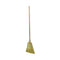 natural corn broom brush packaged with 2 silver wire and 2 blue strings with wooden handle with green globe packaing, Lobby Corn Broom, 3 String, FLOOR CLEANING, CORN BROOMS, 4004