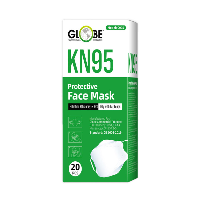 KN95 Formfitting Mask, COLOR, White, Package, 20 Boxes of 20, PPE-PERSONAL PROTECTIVE EQUIPMENT, MASKS, NEW, COVID ESSENTIALS, 7765W