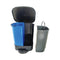 removable blue and grey with black dock with lid open, Step-On 2-Stream Can Waste/Recycle, WASTE, STEP-ON CONTAINERS, 9600
