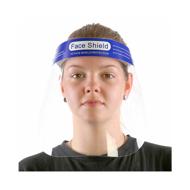 woman wearing face shield front, Face Shield Anti-Fog, PPE-PERSONAL PROTECTIVE EQUIPMENT, FACE SHIELD, COVID ESSENTIALS, 7740