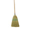 natural corn broom brush packaged with 5 green wire strings and wooden handle, Housekeeper Corn Broom, Heavy-Duty 5 String, FLOOR CLEANING, CORN BROOMS, 4000
