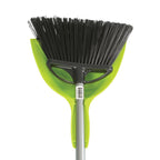 angled brush head with black brissels and metal handle with green dustpan, 10 Inch Angle Broom With 9 Inch E-Z Clean Dustpan Combo, FLOOR CLEANING, ANGLE BROOMS, 4013