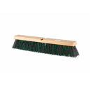 natural wood block broom brush with black and green colored brissels, Value Line Medium Push Broom Head, SIZE, 18 Inch, FLOOR CLEANING, PUSH BROOMS, 4452