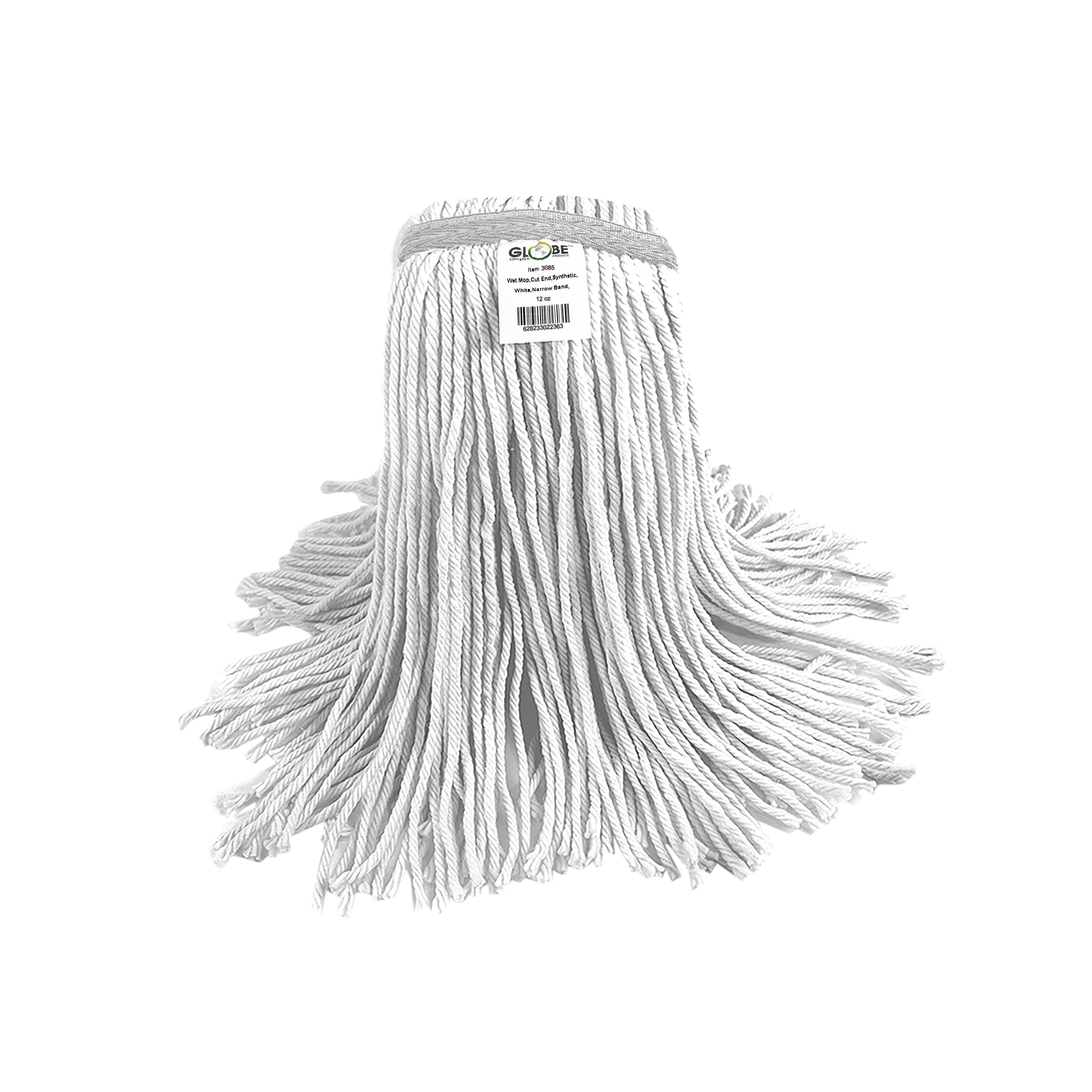 mop with synthetic thread strands 12oz, Syn-Pro® Synthetic Narrow Band Wet White Cut End Mop, SIZE, 12 Oz, FLOOR CLEANING, WET MOPS, 3085