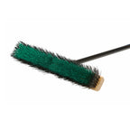 natural wood block broom brush with green and black brissels and black handle, Side-Clipped Pathfinder Medium Push Broom Head, SIZE, 18 Inch, FLOOR CLEANING, PUSH BROOMS, 4482,4483