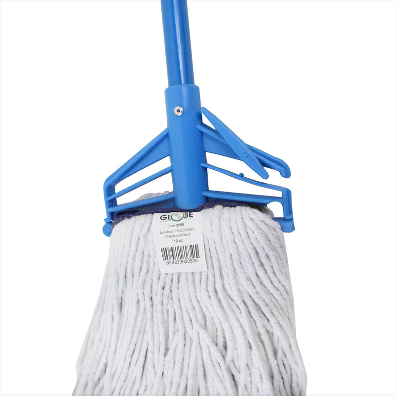 Syn-Pro® Synthetic Narrow Band Wet White Cut End Mop, SIZE, 16 Oz, FLOOR CLEANING, WET MOPS, Best Seller, 3086