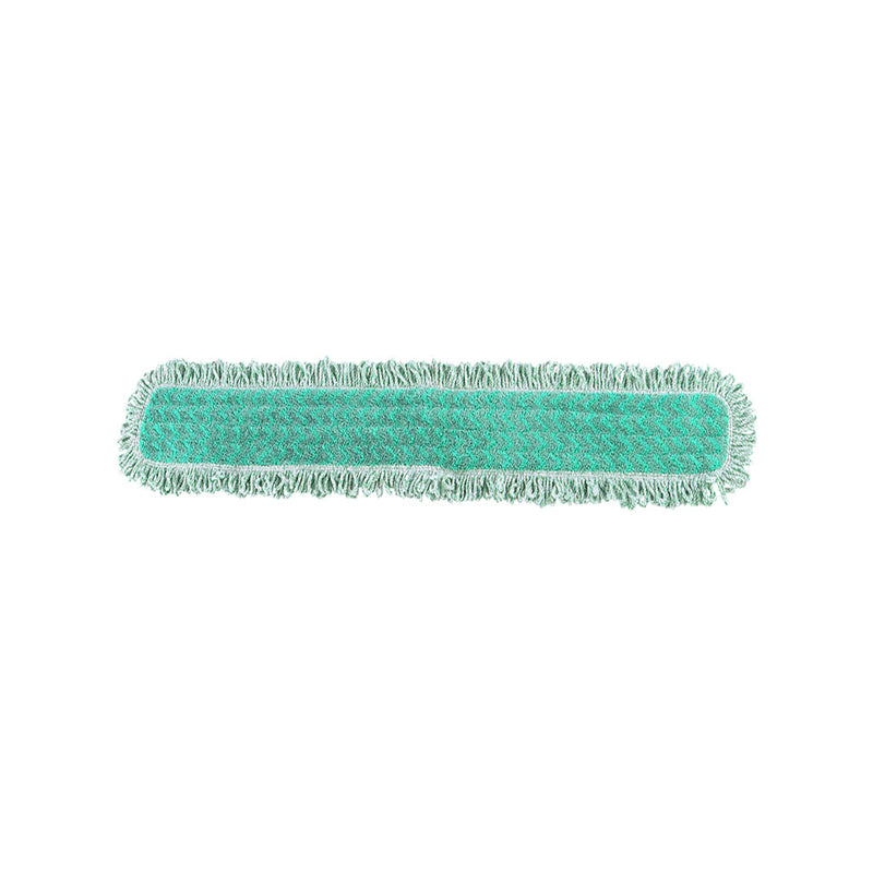 green mop pad with white and green twist fringe strands and dark green binding 36inch, Green Microfiber Dry Pad With Fringe, SIZE, 48 Inch, MICROFIBER, FLOOR PADS, 3340