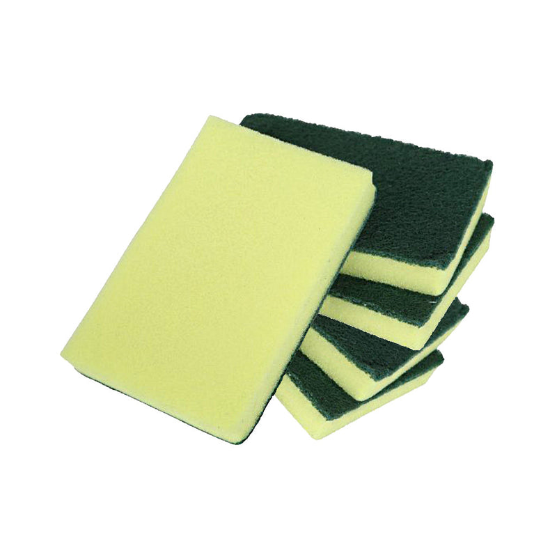 Kitchenware Bowl Dish Cleaning Soft Scrub Sponge Pad Green Yellow