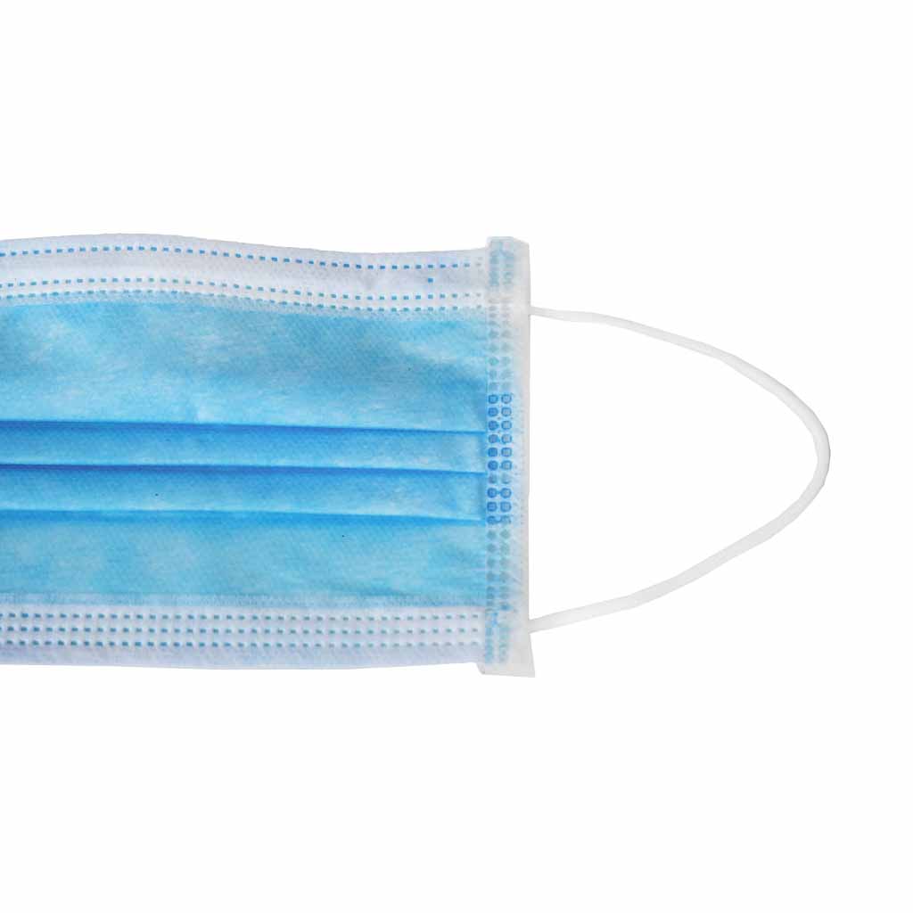 flat closed mask side view, 3-Ply Adult Level 2 Mask, Package, 40 Boxes of 50, PPE-PERSONAL PROTECTIVE EQUIPMENT, MASKS, COVID ESSENTIALS, 7738,7737