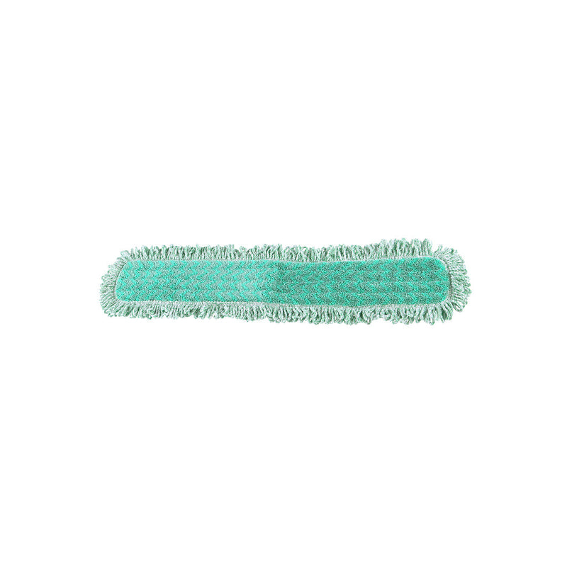 green mop pad with white and green twist fringe strands and dark green binding 24inch, Green Microfiber Dry Pad With Fringe, SIZE, 36 Inch, MICROFIBER, FLOOR PADS, 3336