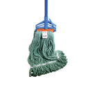 mop synthetic green looped thread strands with quick release handle, Syn-Pro® Synthetic Narrow Band Wet Green Looped End Mop, SIZE, 20 Oz, FLOOR CLEANING, WET MOPS, 3091G