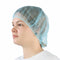 woman wearing blue hairnet, Bouffant Cap/Hairnet, COLOR, Blue, Package, 10 Packs of 100, PPE-PERSONAL PROTECTIVE EQUIPMENT, HAIR NETS, COVID ESSENTIALS, 7732B
