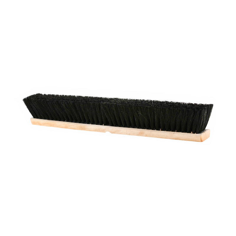 natural wood block broom brush with black brissels, Wood Block Broom Tampico, SIZE, 24 Inch, FLOOR CLEANING, PUSH BROOMS, 4555