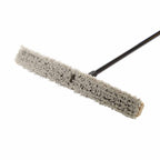 natural wood block broom brush with grey brissels and black handle, Side-Clipped Pathfinder Soft Push Broom Head, SIZE, 24 Inch, FLOOR CLEANING, PUSH BROOMS, 4481