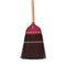 red metal head with black brissels with wooden handle close up, Railroad Track Broom With 48 Inch Handle, FLOOR CLEANING, CORN BROOMS, 3624
