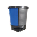 removable blue and grey bins with black dock with lid, Step-On 2-Stream Can Waste/Recycle, WASTE, STEP-ON CONTAINERS, 9600