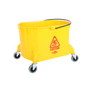 yellow rectangular oval bucket with black handle and 4 wheels, 40 Qt Bucket, COLOR, Yellow, FLOOR CLEANING, BUCKETS & WRINGERS, 3076Y