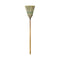 natural corn broom brush packaged with 2 silver wire and 2 blue strings with wooden handle with green globe packaing, Lobby Corn Broom, 3 String, FLOOR CLEANING, CORN BROOMS, 4004