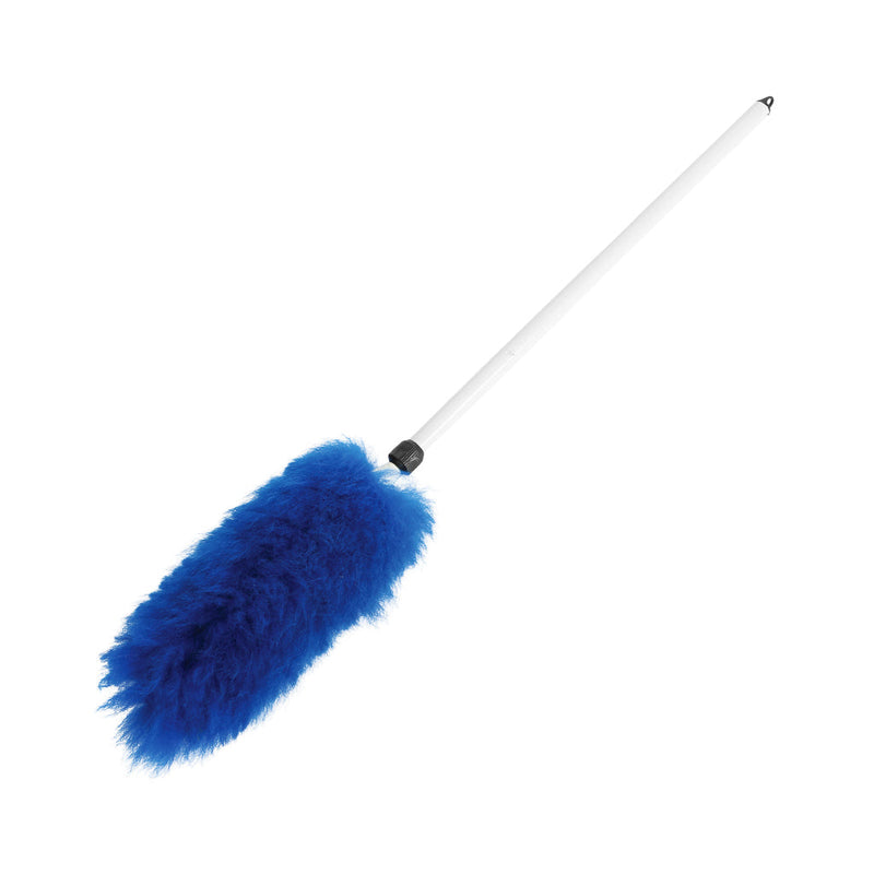 blue duster with white hand and black accents, 30 Inch To 42 Inch Lambswool Extension Duster With Locking Handle, GENERAL CLEANING, DUSTERS, 4024