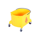 yellow rectangular oval bucket with black handle and 4 wheels, 40 Qt Bucket, COLOR, Yellow, FLOOR CLEANING, BUCKETS & WRINGERS, 3076Y