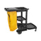 Janitor'S Cart, SIZE, Large Heavy Duty Premium Frame With Lid, COLOR, Black, GENERAL CLEANING, CARTS, 3001P