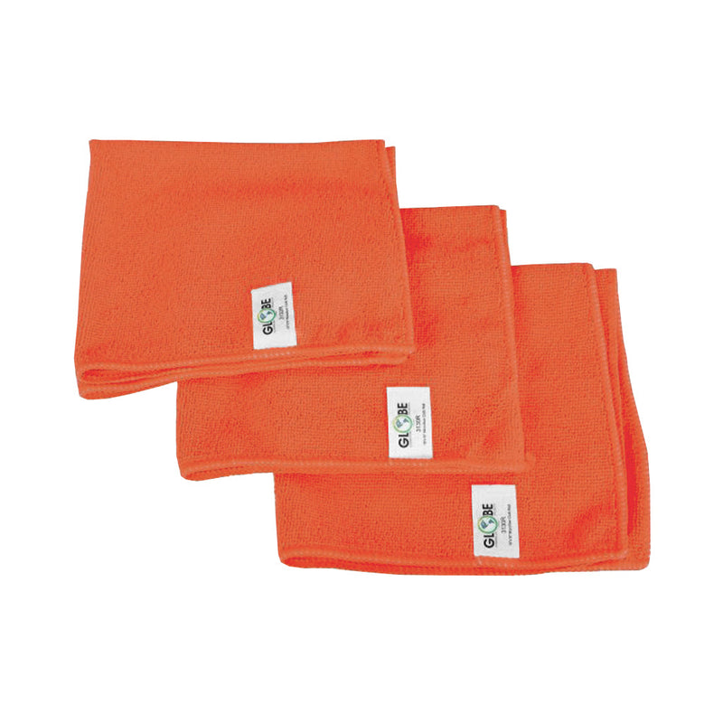 orange 3 stack of cleaning cloths, 14 Inch X 14 Inch 240 Gsm Microfiber Cloths, COLOR, Orange, Package, 20 Packs of 10, MICROFIBER, CLOTHS, Best Seller, COVID ESSENTIALS, 3131O