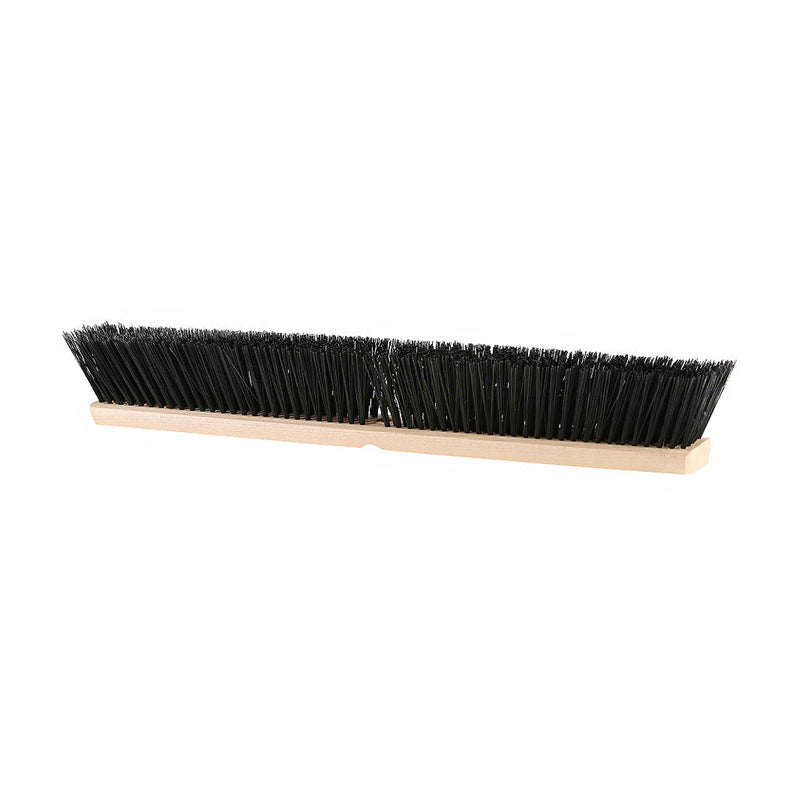 natural wood block broom brush with black brissels, Value Line Medium Push Broom Head, SIZE, 24 Inch, FLOOR CLEANING, PUSH BROOMS, 4455