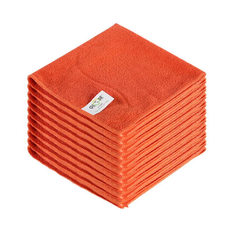 orange 10 stack of cleaning cloths, 16 Inch X 16 Inch 240 Gsm Microfiber Cloths, COLOR, Orange, Package, 20 Packs of 10, MICROFIBER, CLOTHS, Best Seller, COVID ESSENTIALS, 3130O