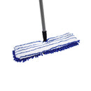 blue and white top view mop with metal handle, Microfiber 18 Inch Flat Finish Mop, MICROFIBER, FLOOR PADS, 3366