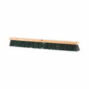 natural wood block broom brush with black and green colored brissels, Value Line Medium Push Broom Head, SIZE, 36 Inch, FLOOR CLEANING, PUSH BROOMS, 4581