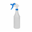 blue spray trigger and bottle next accent with white body and bottle with measuremnts, Sprayer Set Bottles With Graduations, SIZE, 9.25 Inch Tube With 32Oz Bottle, COLOR, Blue, GENERAL CLEANING, TRIGGERS PUMPS & BOTTLES & CAPS, COVID ESSENTIALS, 3568