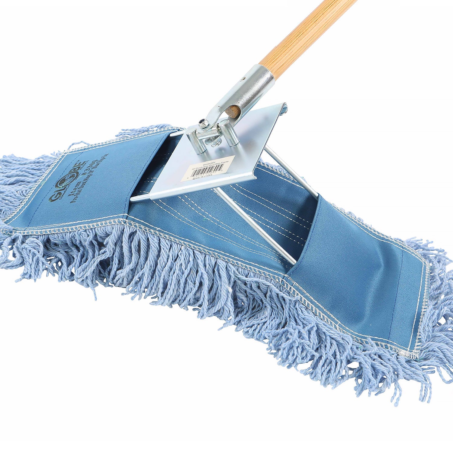 blue static cling dust mop close up breakaway frame handle slip-on, Pro-Stat® Blue Slip-On Dust Mop Head, SIZE, 18 Inch X 5 Inch, FLOOR CLEANING, DUST MOPS, 3300,3301,3302,3303