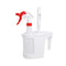 white bathroom carrrier with built in compartments with side handle and trigger bottle, Bowl Caddy, WASHROOM CARE, CADDIES, 3009